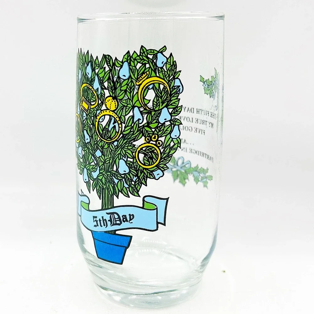 Vintage 12 Days of Christmas 5th Day Five Rings Replacement Glass